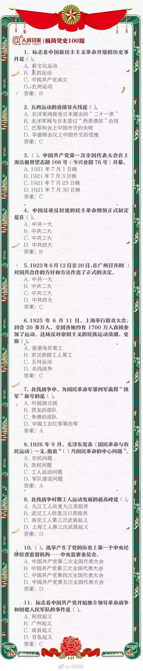 漲知識！中共黨史常識100題，你能做對幾道？