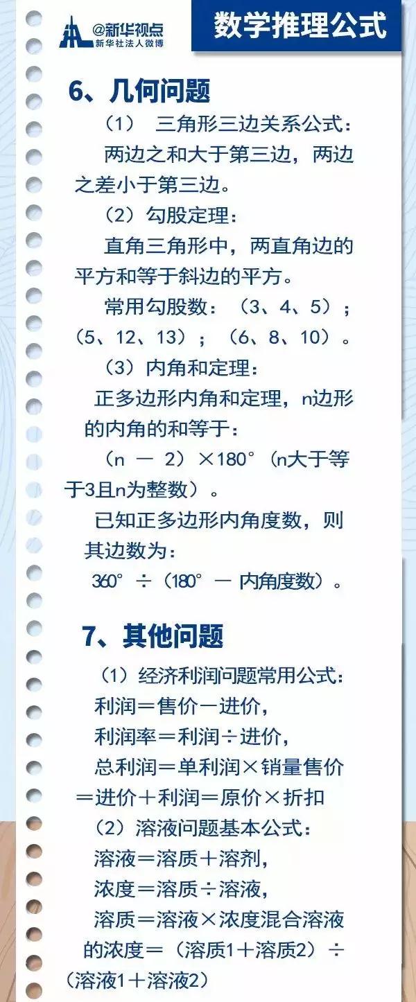 2020國考行測常用公式匯總，背完答題省時省力